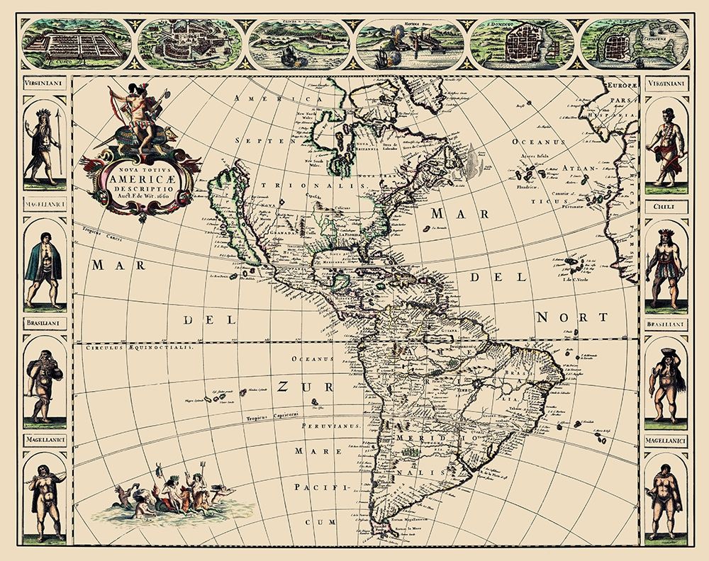 Western Hemisphere - De Wit 1660 art print by De Wit for $57.95 CAD