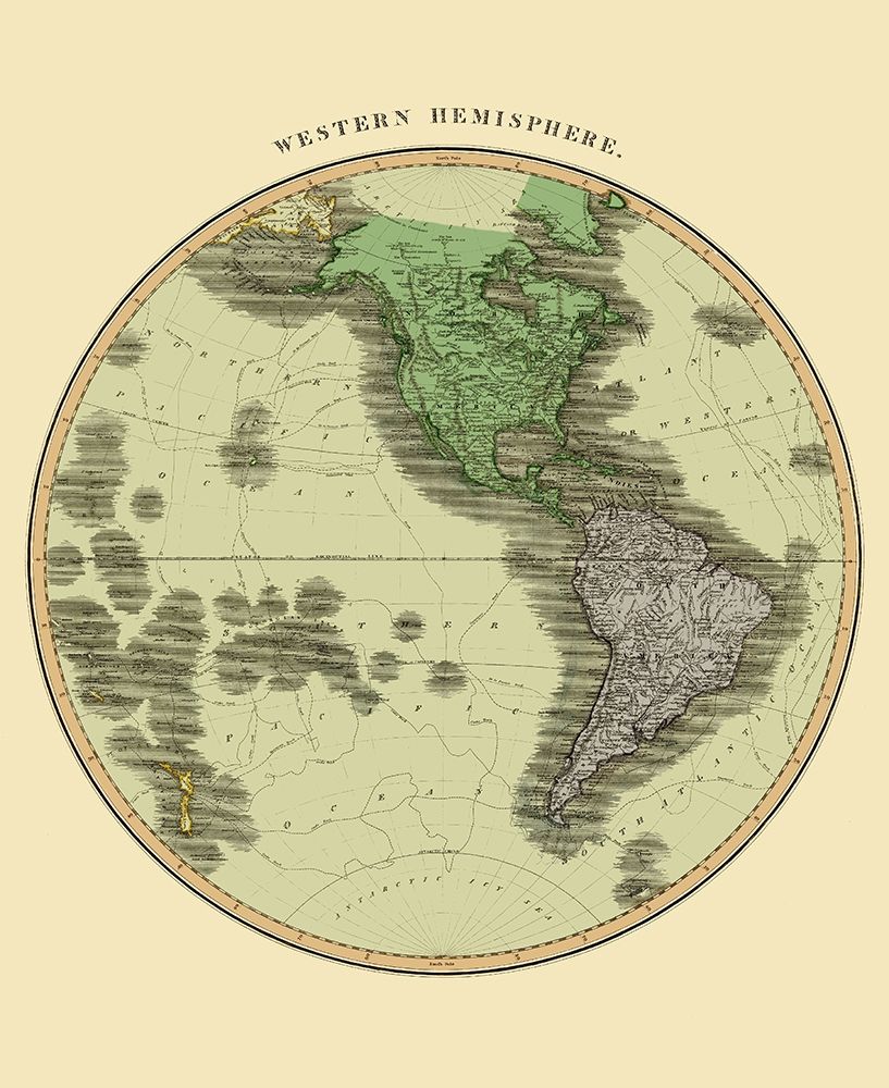 Western Hemisphere - Thomson 1814 art print by Thomson for $57.95 CAD