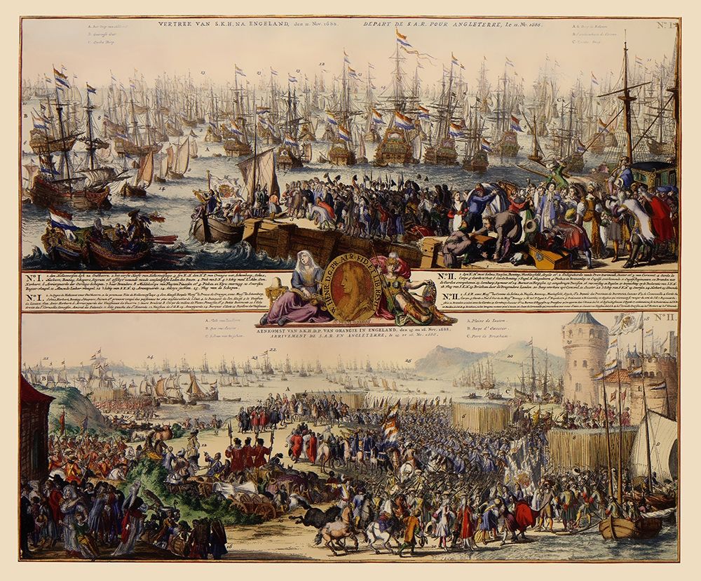 William III Netherlands to England - DeHooghe art print by De Hooghe for $57.95 CAD
