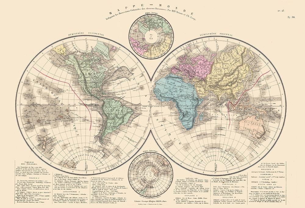 World - Drioux 1882 art print by Drioux for $57.95 CAD