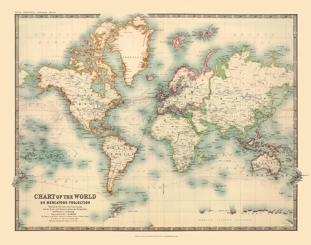 Chart of World - Johnson art print by Johnson for $57.95 CAD