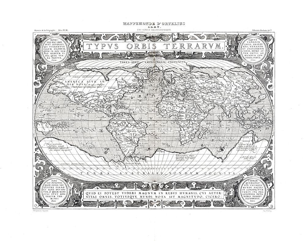 World - Ortelius 1587 art print by Ortelius for $57.95 CAD