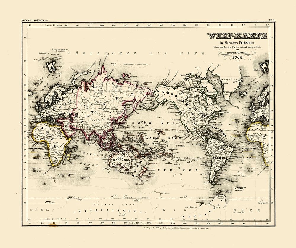 World - Meyer 1844 art print by Meyer for $57.95 CAD