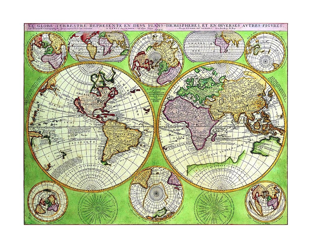 World Continents - Coronelli 1742 art print by Coronelli for $57.95 CAD