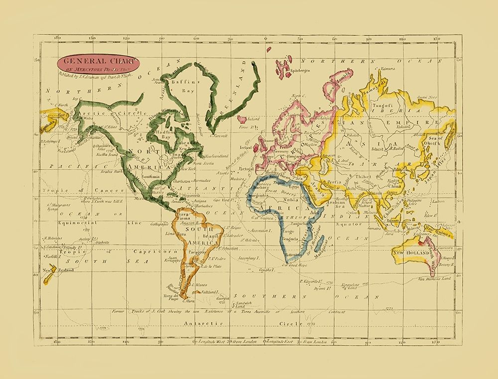 Mercator Projection - Seaman art print by Seaman for $57.95 CAD