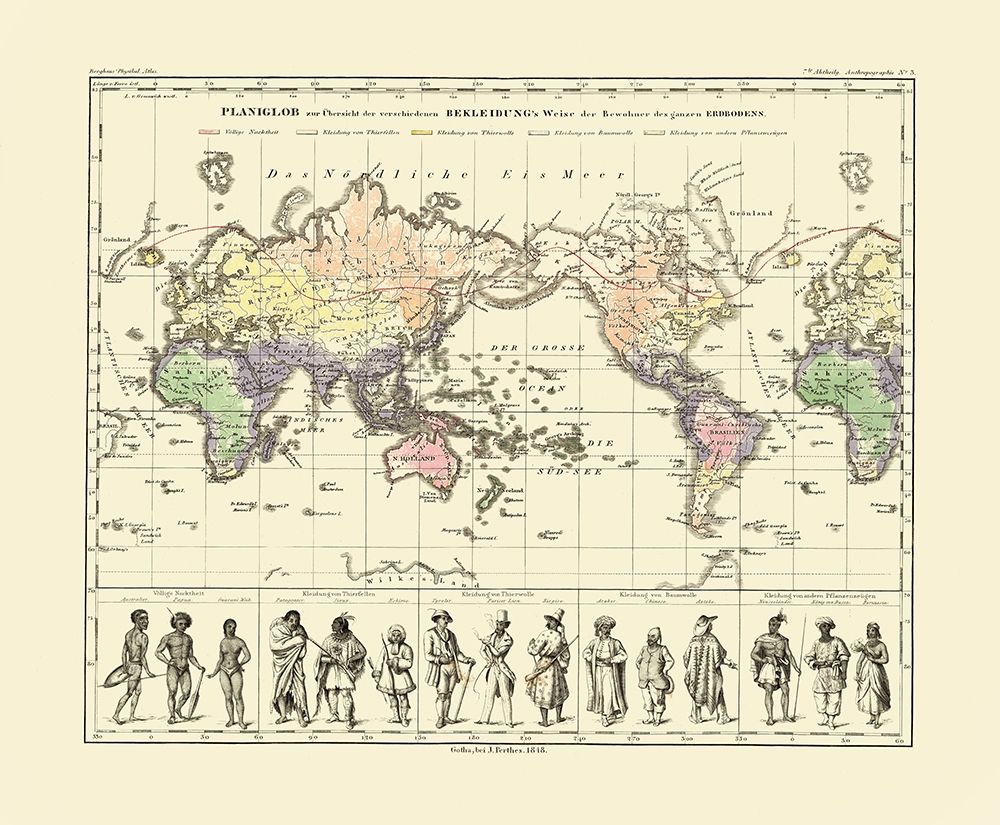 World People Clothing - Perthes 1848 art print by Perthes for $57.95 CAD