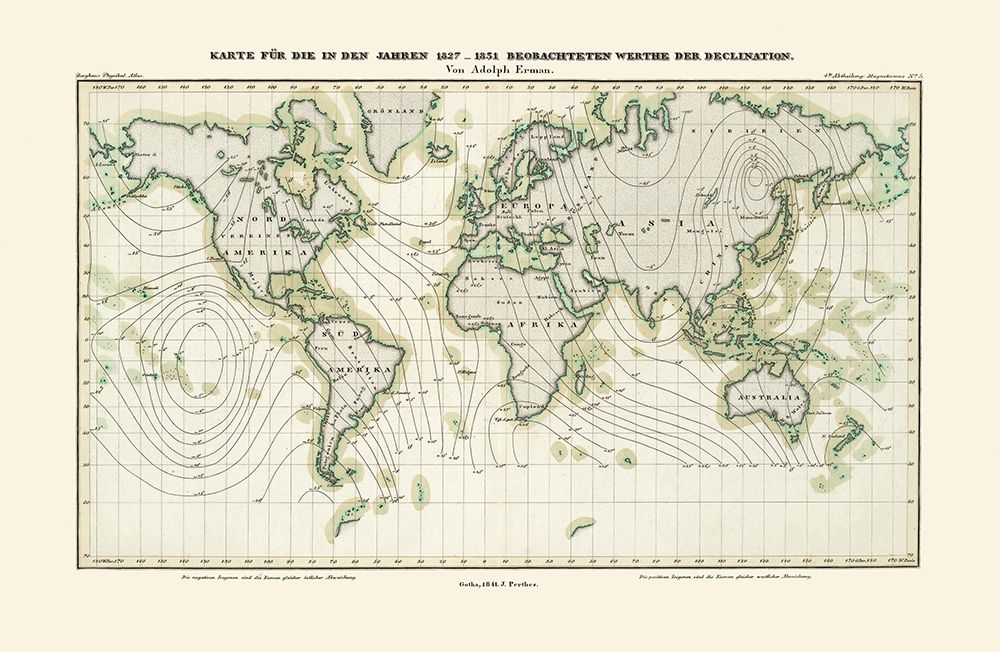 World 1827 to 1831 - Erman 1841 art print by Erman for $57.95 CAD