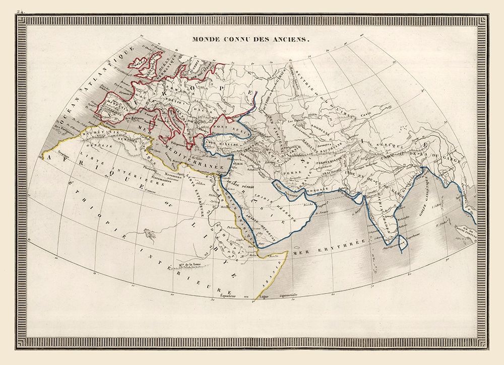 World as Known to Ancients - Monin 1839 art print by Monin for $57.95 CAD