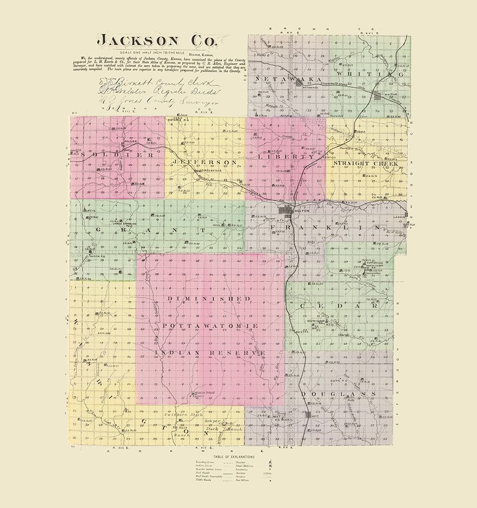 Jackson Kansas - Everts 1887 art print by Everts for $57.95 CAD