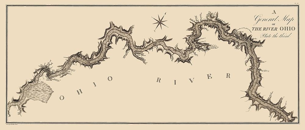 Ohio River Kentucky - Collot 1796 art print by Collot for $57.95 CAD