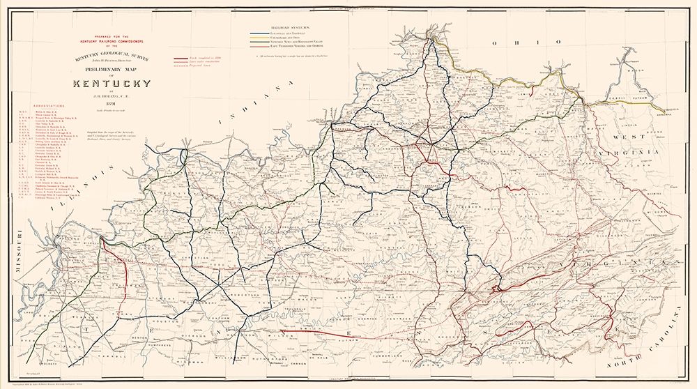 Kentucky Railroads- Hoeing 1891  art print by Hoeing for $57.95 CAD