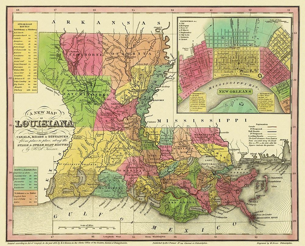 Louisiana - Tanner 1833 art print by Tanner for $57.95 CAD