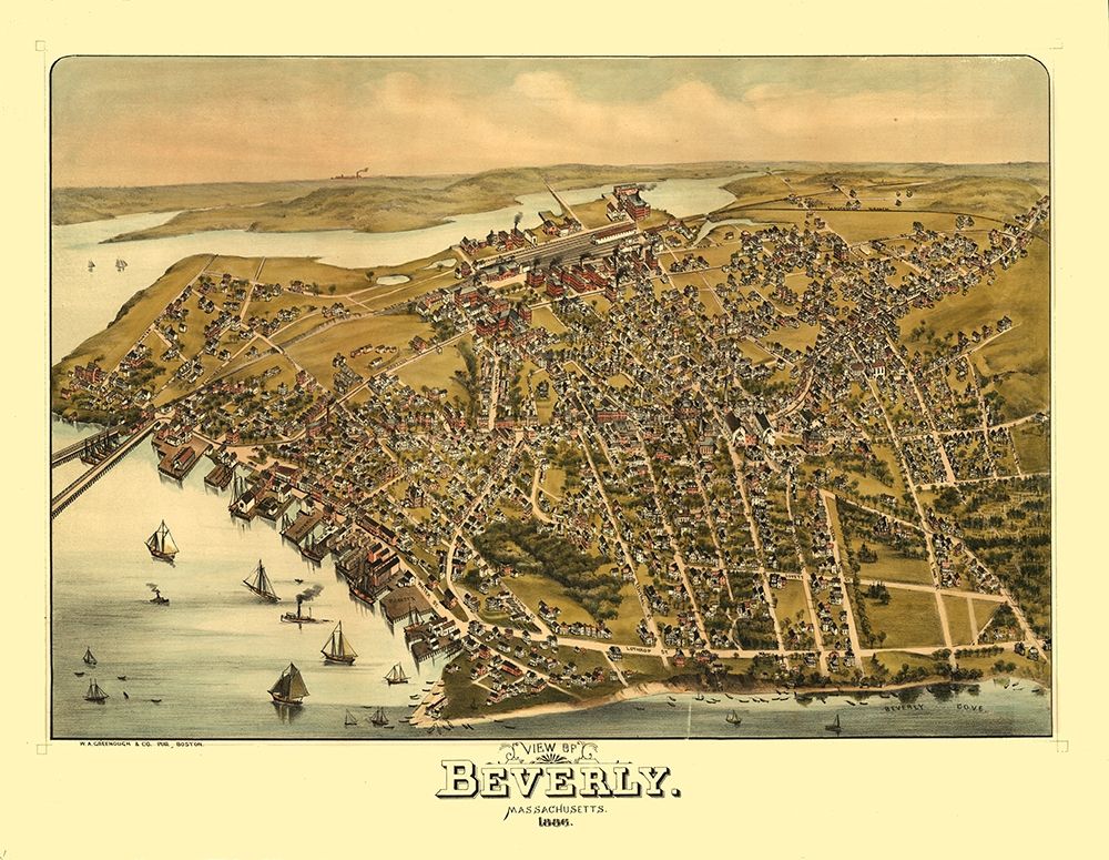 Beverly Massachusetts - Greenough 1886  art print by Greenough for $57.95 CAD