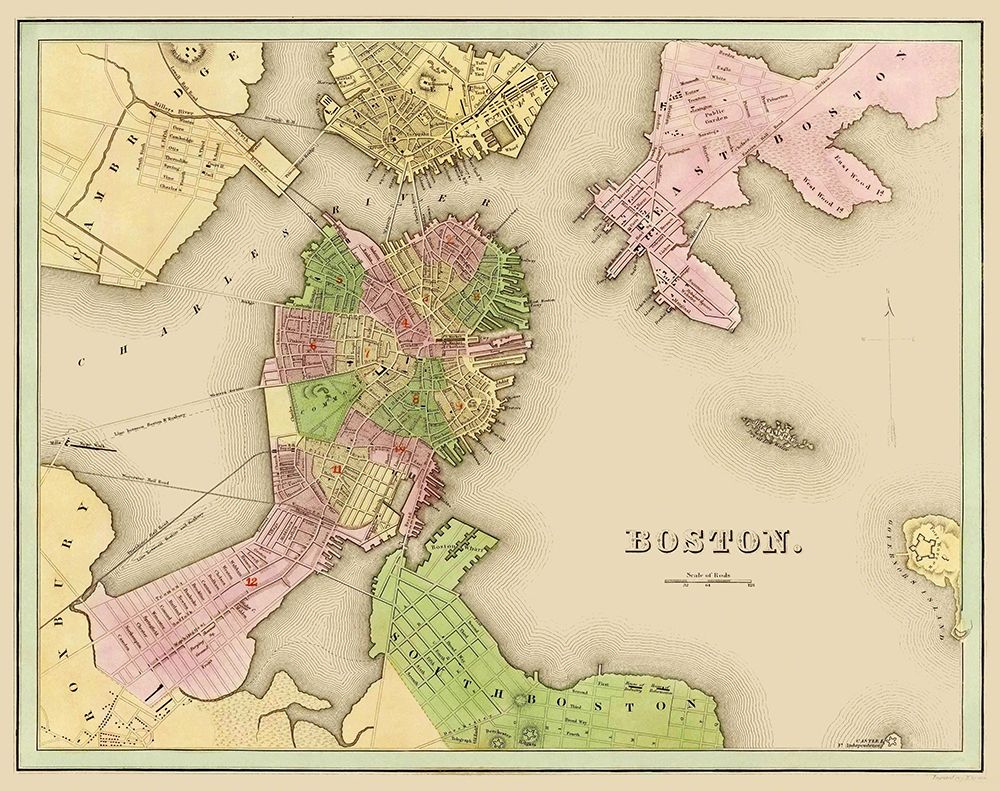 Boston Massachusetts - Castle 1841 art print by Castle for $57.95 CAD