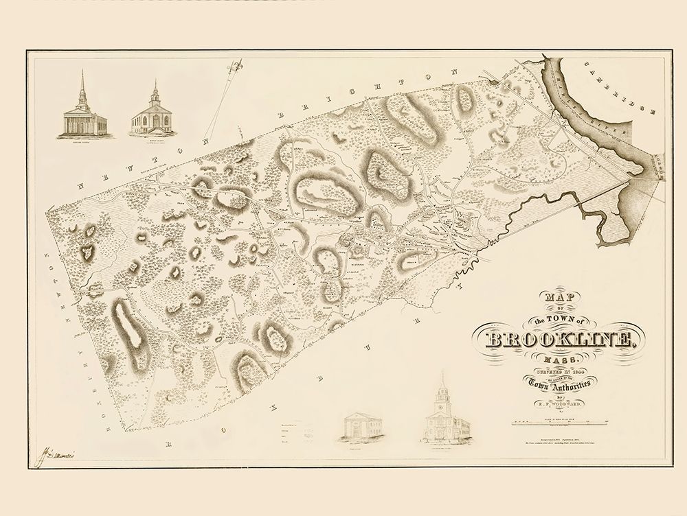 Brookline Massachusetts Landowner - Morse 1844 art print by Morse for $57.95 CAD