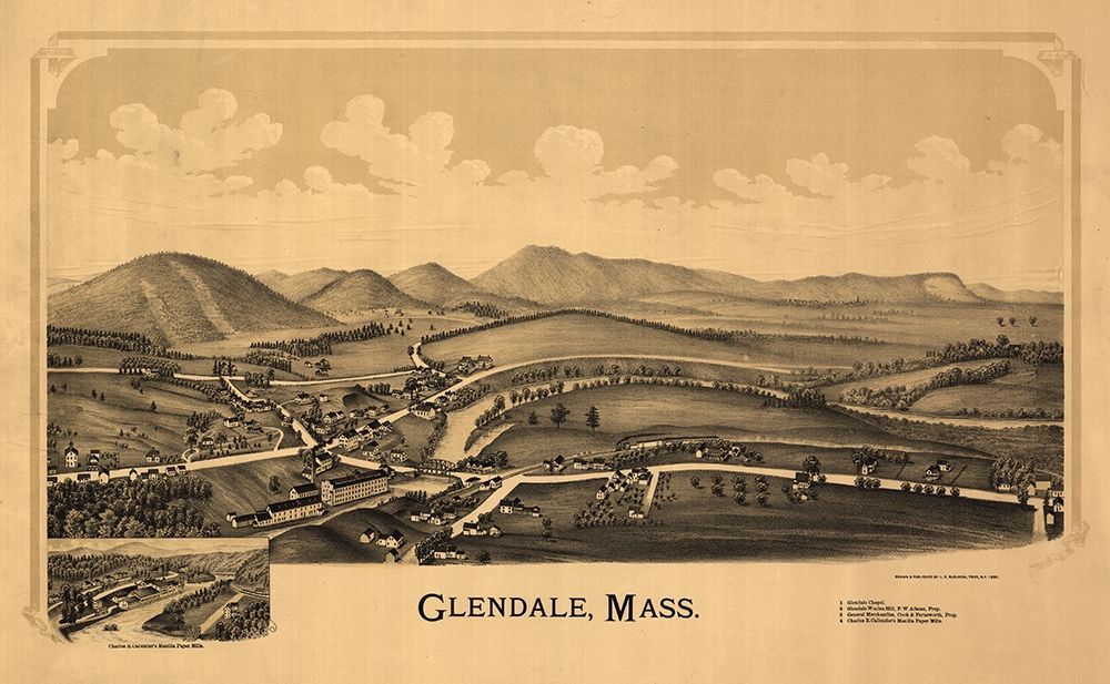 Glendale Massachusetts - Burleigh 1890  art print by Burleigh for $57.95 CAD