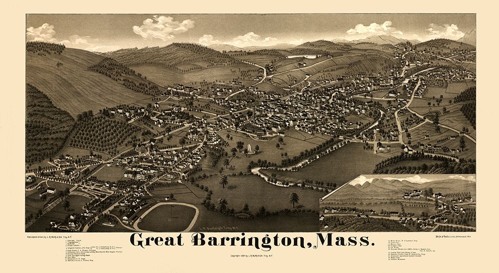 Great Barrington Massachusetts - Burleigh 1884  art print by Burleigh for $57.95 CAD