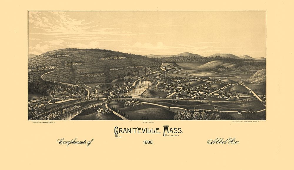 Graniteville Massachusetts - Burleigh 1886  art print by Burleigh for $57.95 CAD