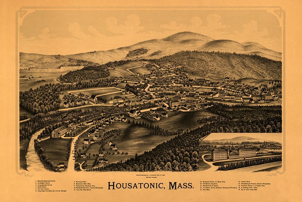 Housatonic Massachusetts - Burleigh 1890  art print by Burleigh for $57.95 CAD