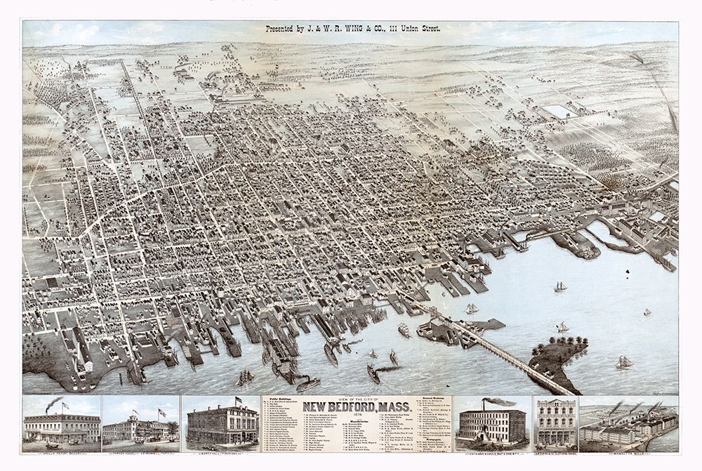 New Bedford Massachusetts - Wing 1876  art print by Wing for $57.95 CAD