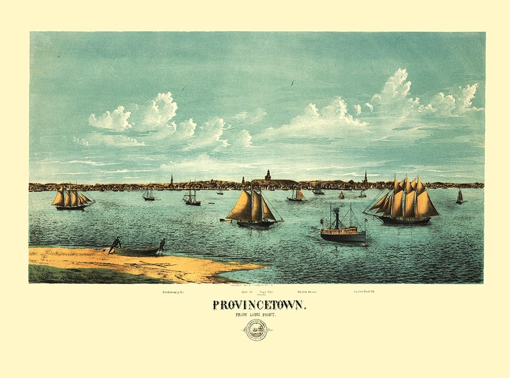 Provincetown Massachusetts - Rogers 1877 art print by Rogers for $57.95 CAD
