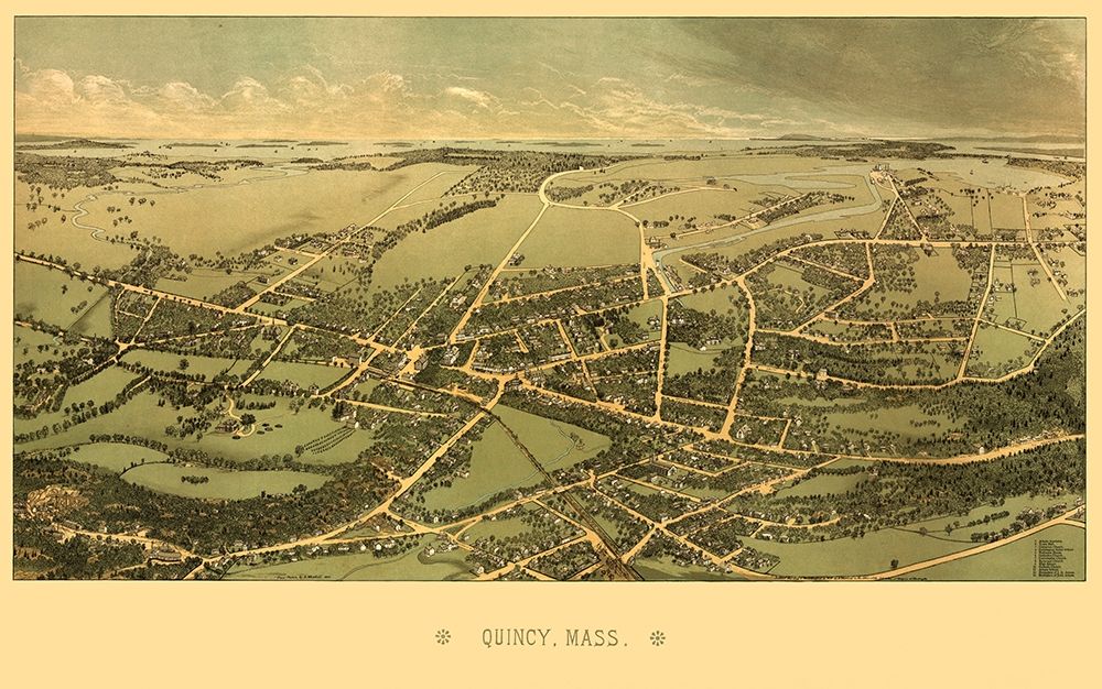 Quincy Massachusetts - Whitefield 1877 art print by Whitefield for $57.95 CAD