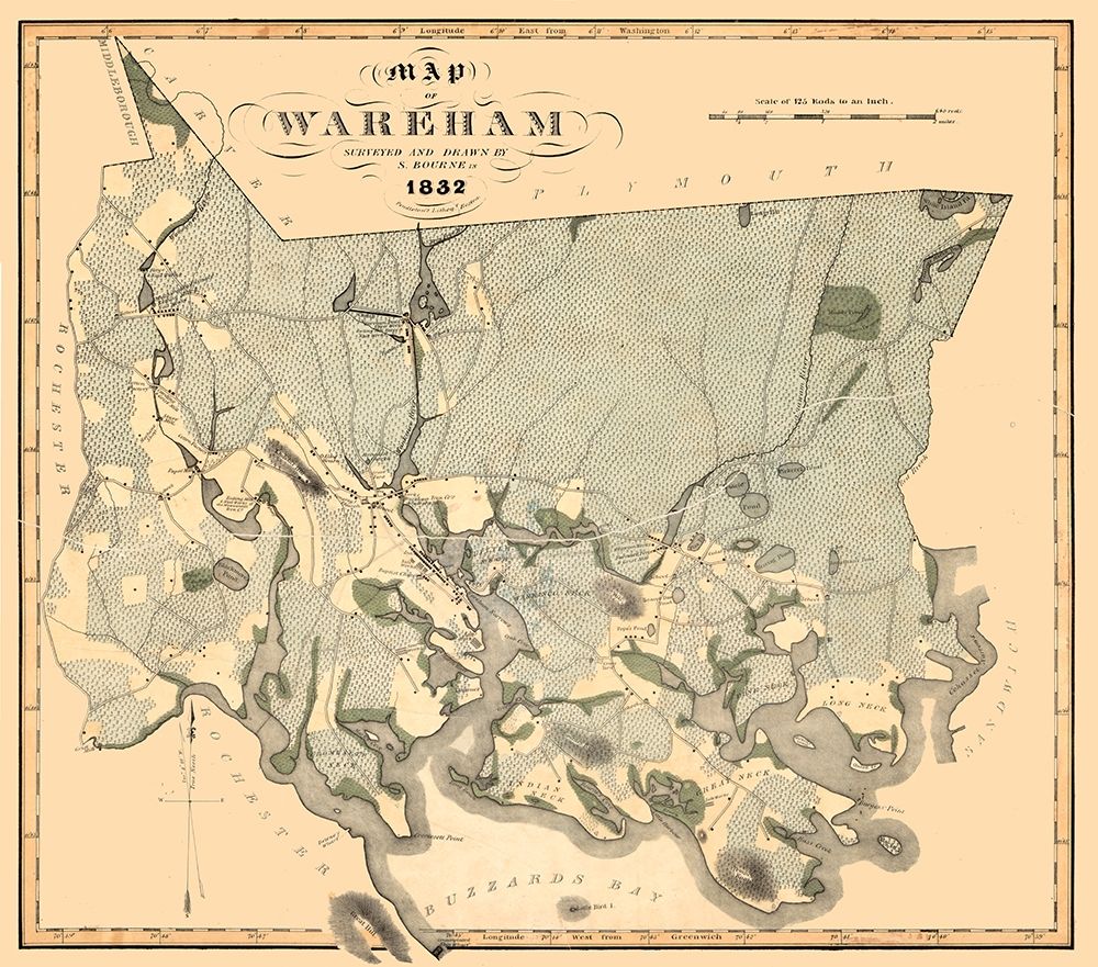 Wareham Massachusetts - Bourne 1832 art print by Bourne for $57.95 CAD
