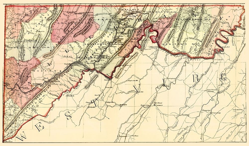 Alleghany Maryland - Martenet 1866 art print by Martenet for $57.95 CAD