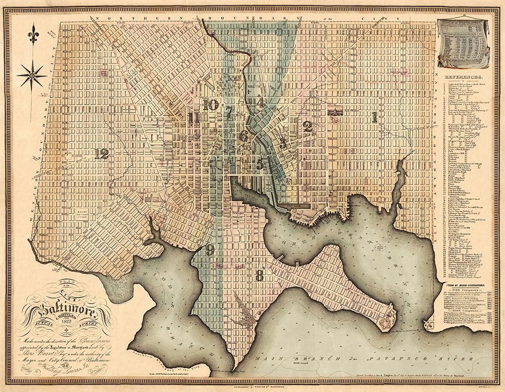 Baltimore Maryland - Lucas 1822 art print by Lucas for $57.95 CAD