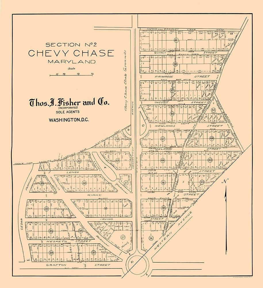 Chevy Chase Maryland - Fisher 1890  art print by Fisher for $57.95 CAD