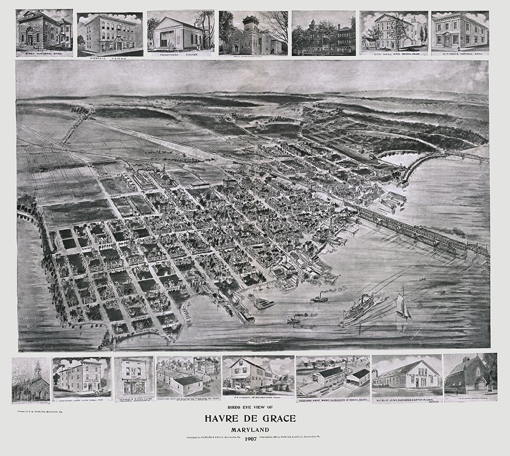 Havre De Grace Maryland - Fowler 1907 art print by Fowler for $57.95 CAD