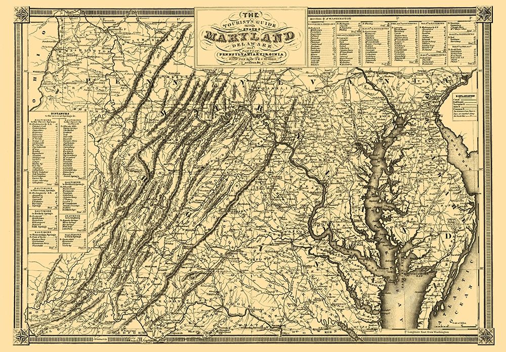 Maryland, Delaware - Lucas 1836 art print by Lucas for $57.95 CAD