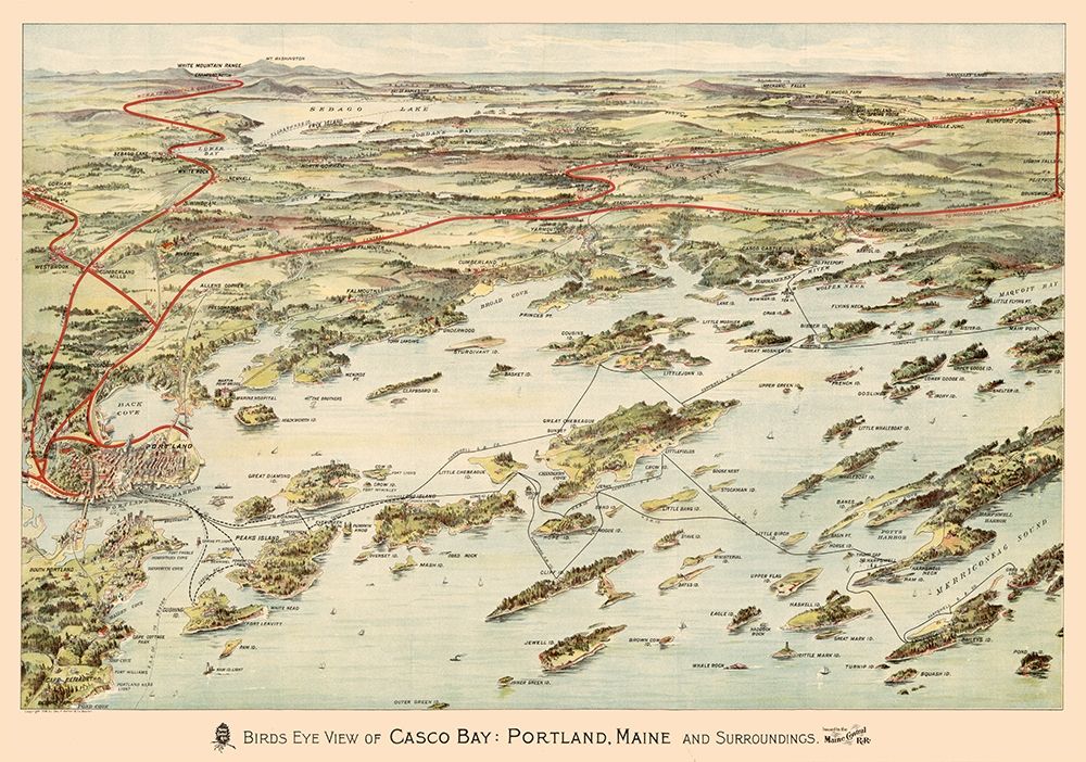 Casco Bay Maine - Walker 1906  art print by Walker for $57.95 CAD