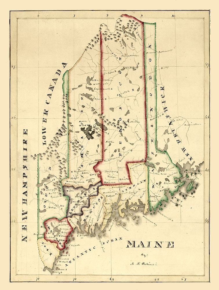 Maine - Perkins 1820  art print by Perkins for $57.95 CAD
