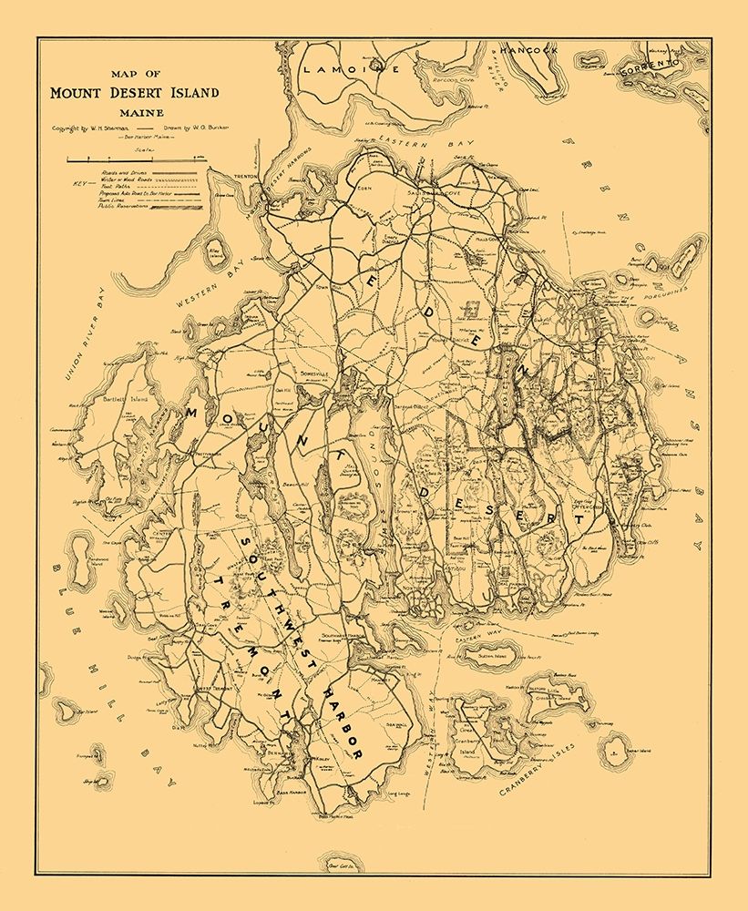 Mount Desert Island Maine - Bunker 1911 art print by Bunker for $57.95 CAD