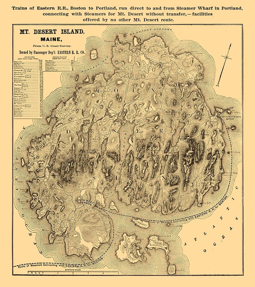 Mount Desert Island Maine - Eastern Railroad Co 1890  art print by Eastern Railroad Co for $57.95 CAD
