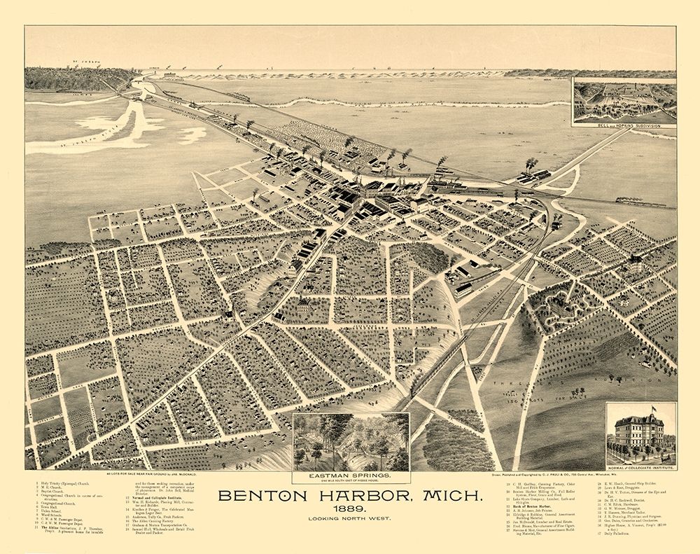 Benton Harbor Michigan - Pauli 1889  art print by Pauli for $57.95 CAD