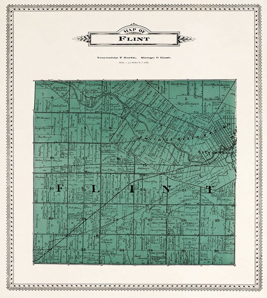 Flint Michigan Landowner - Day 1899 art print by Day for $57.95 CAD