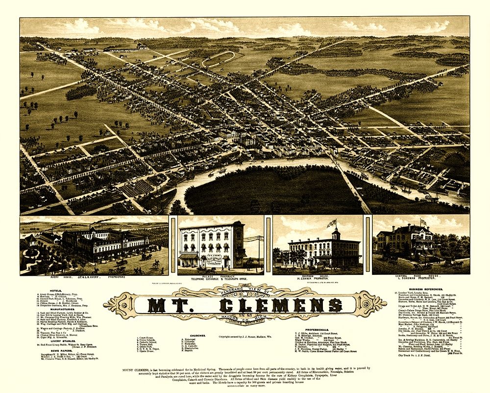 Mt Clemens Michigan - Beck 1881 art print by Beck for $57.95 CAD