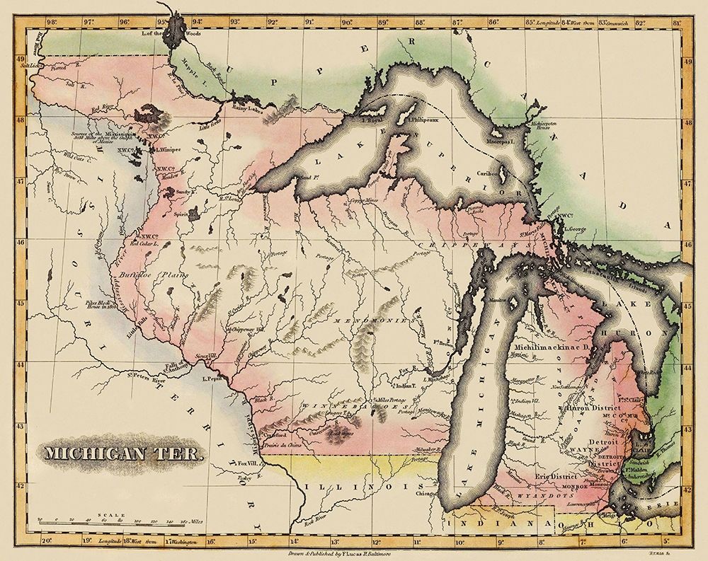 Michigan Territory - Lucas 1823 art print by Lucas for $57.95 CAD