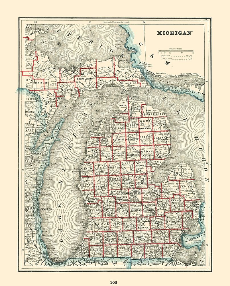 Michigan - Rathbun 1893 art print by Rathbun for $57.95 CAD