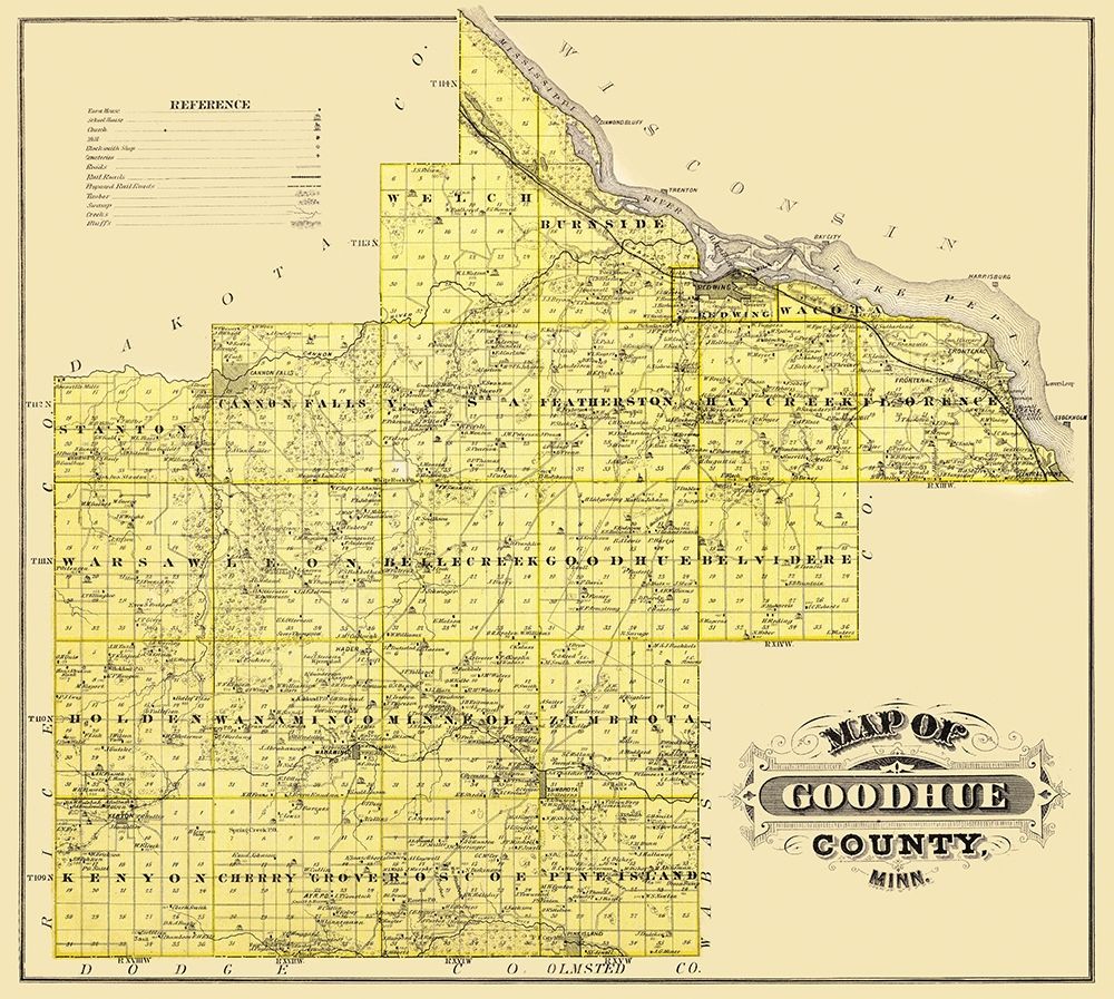 Goodhue Minnesota Landowner - Andreas 1874 art print by Andreas for $57.95 CAD