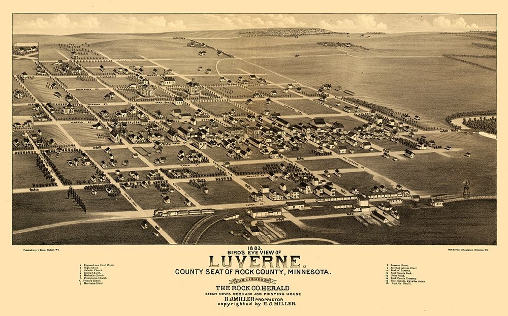 Luverne Minnesota - Stoner 1883  art print by Stoner for $57.95 CAD