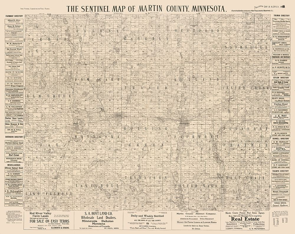 Martin County Minnesota - Day 1901  art print by Day for $57.95 CAD