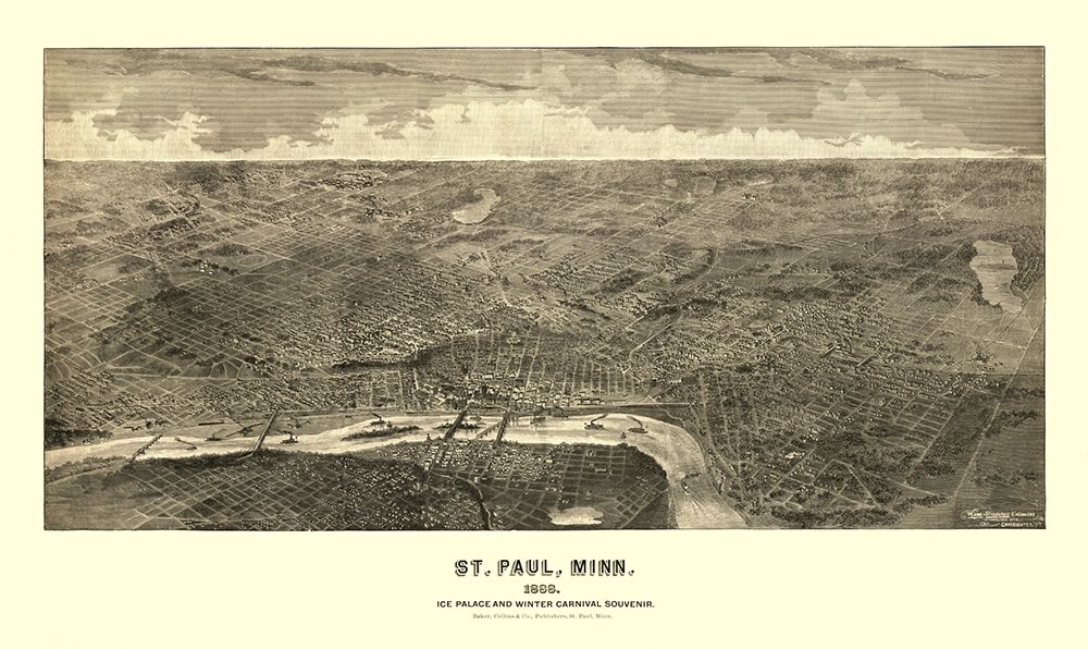 Saint Paul Minnesota - Richards 1888  art print by Richards for $57.95 CAD