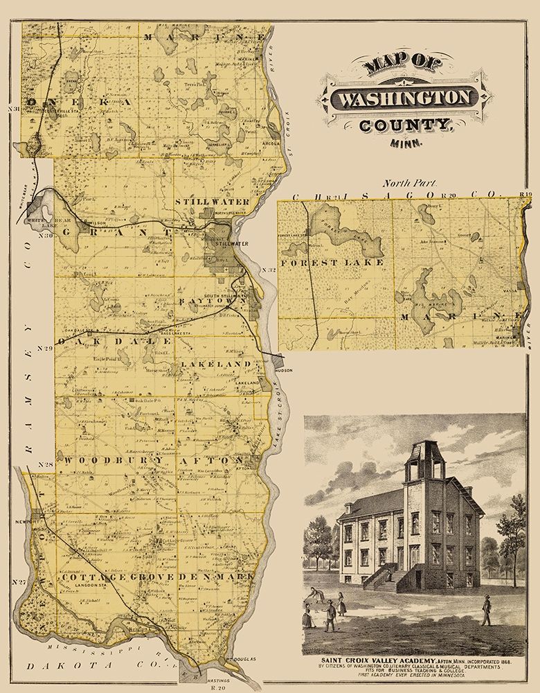 Washington Minnesota Landowner - Andreas 1874 art print by Andreas for $57.95 CAD