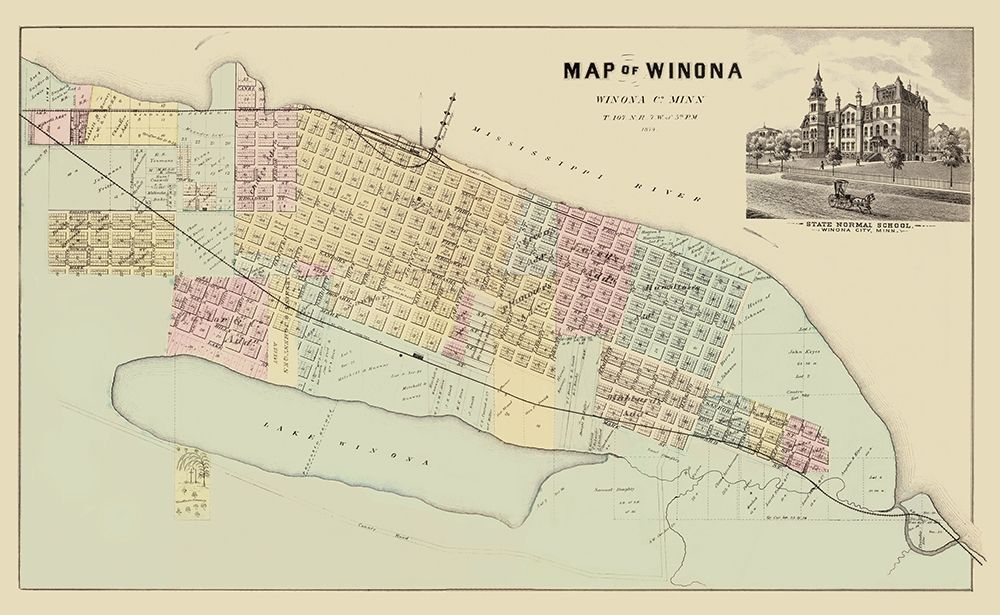 Winona Minnesota - Andreas 1874 art print by Andreas for $57.95 CAD