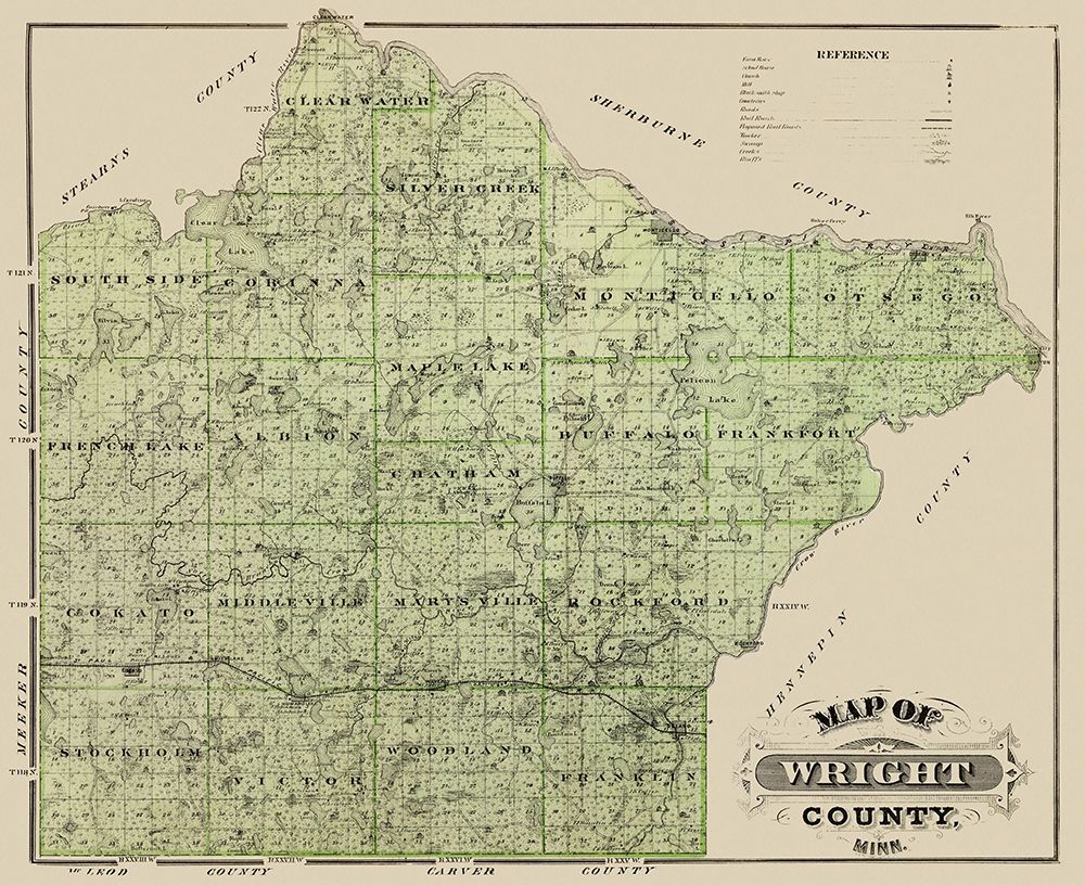 Wright Minnesota Landowner - Andreas 1874 art print by Andreas for $57.95 CAD