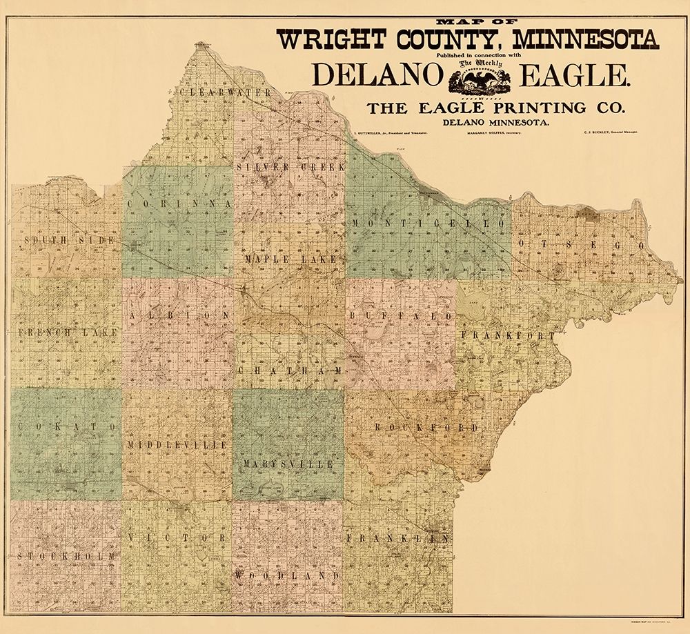 Wright Minnesota Landowner - Hixson 1901 art print by Hixson for $57.95 CAD