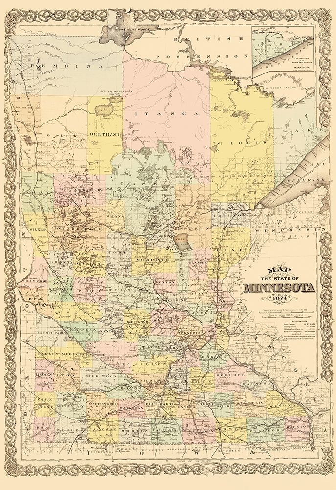 Minnesota - Andreas 1874 art print by Andreas for $57.95 CAD